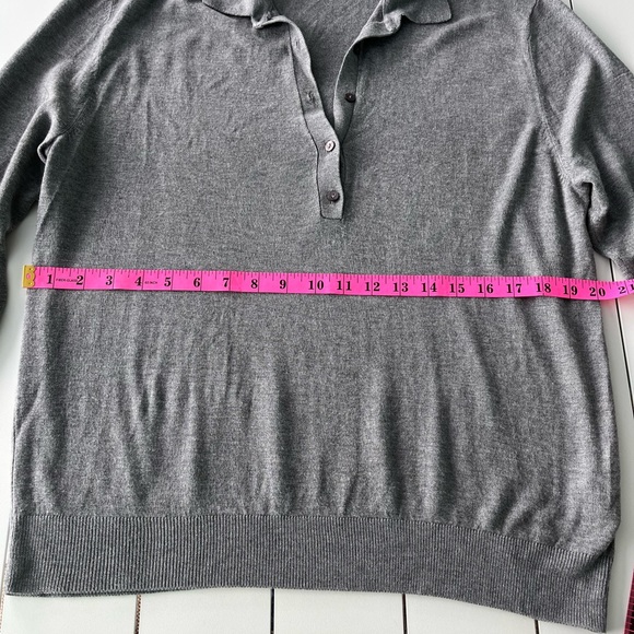 H&M 1/2 Button Down Sweater w/ 3/4 Sleeves- Gray- sz Large - Picture 5 of 10